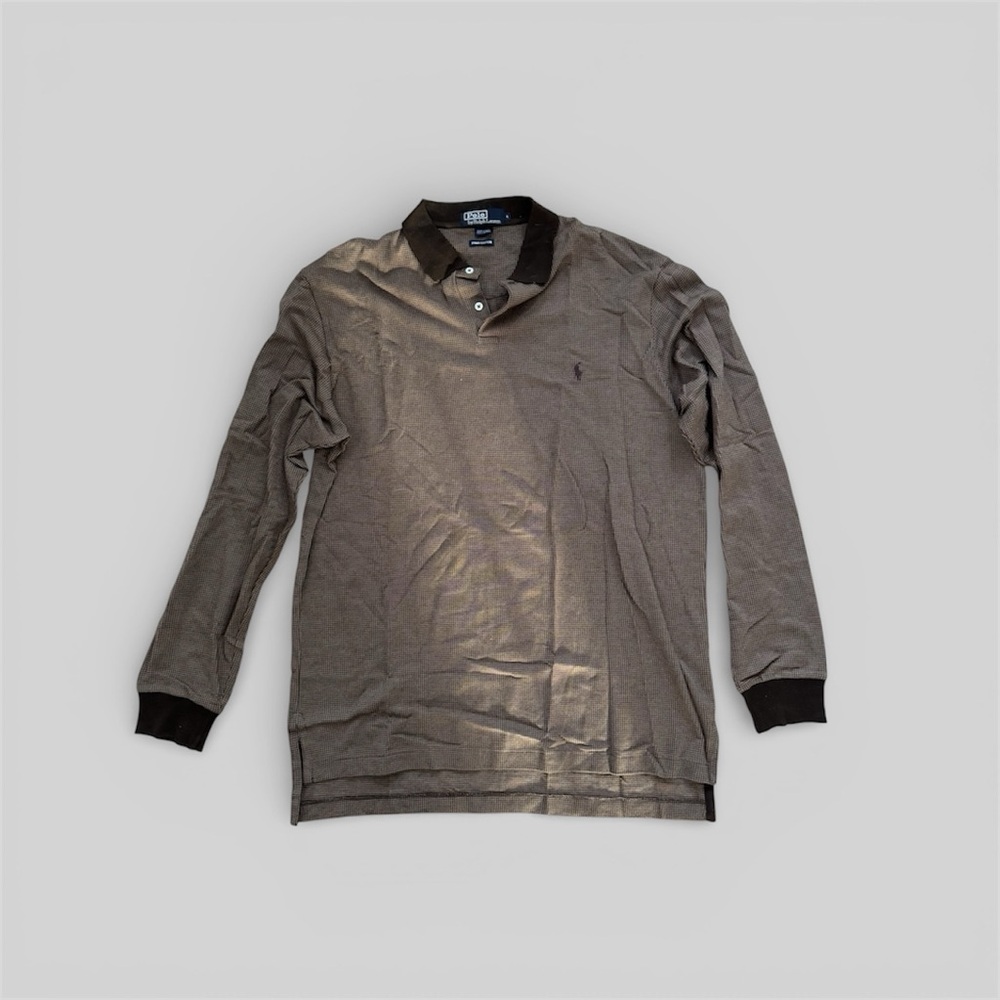 Men's Ralph Lauren Polo Long Sleeve Shirt - Brown Pima cotton